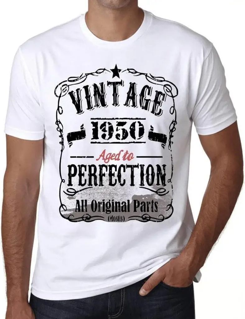 Herren Grafik T-Shirt Alle Originalteile bis zur Perfektion gealtert 1950 – All Original Parts Aged to Perfection 1950 – Geschenk 74. Geburtstag