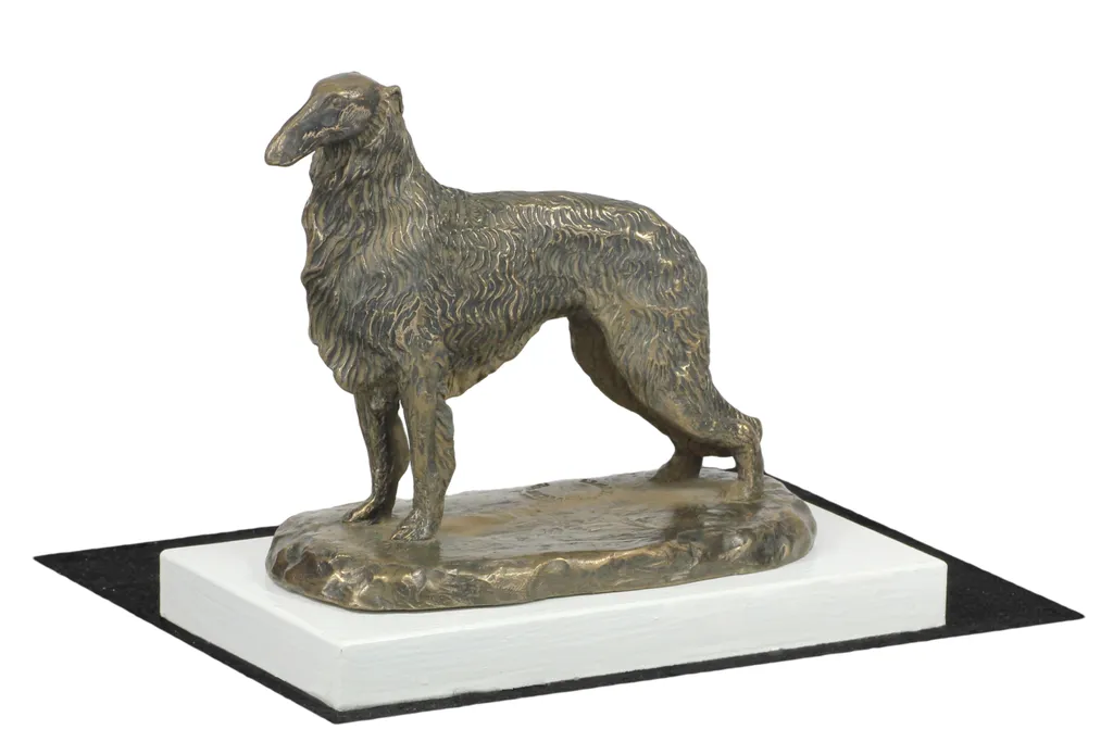 Figurine de collection lévrier russe Barzoï trophée exposition canine
