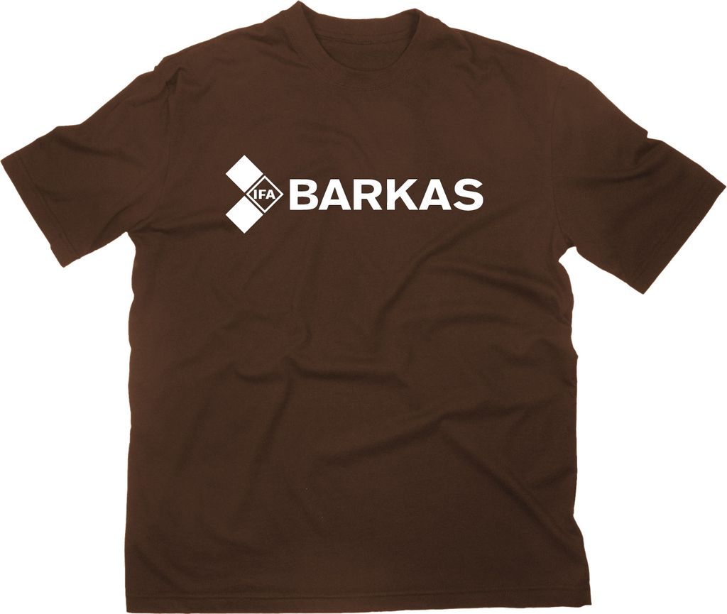 Styletex23 T-Shirt #2 Barkas IFA VEB Logo Camping Bus, braun, S