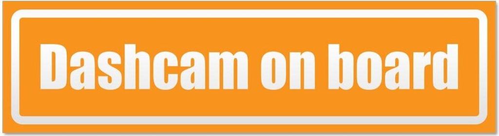 Kiwistar - Autoaufkleber - Orange - 20 x 5,3 cm - Dashcam on Board invertiert - Hinweis Aufkleber Sticker für Auto, Kfz, Fahrrad, PKW, LKW