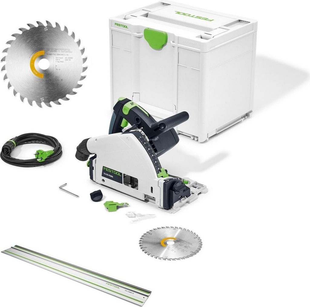 Festool Tauchsäge TS 55 FEBQ-Plus + FS1400 + Sägeblatt 160x1,8x20 W28 Wood