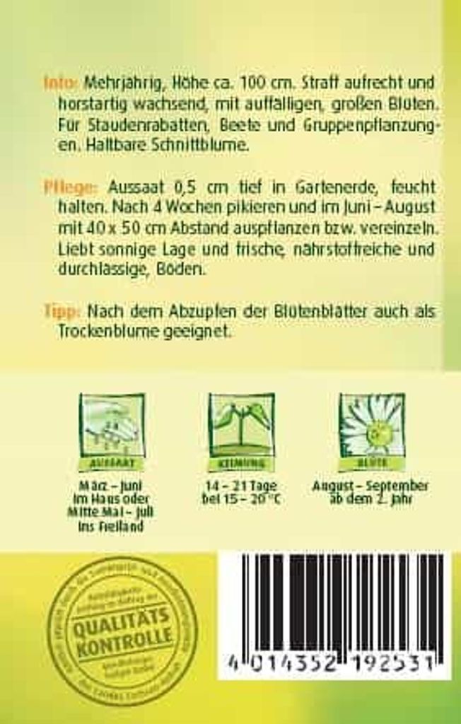 Quedlinburger Saatgut - Sonnenhut Leuchtstern - Samen - Produktbild 2