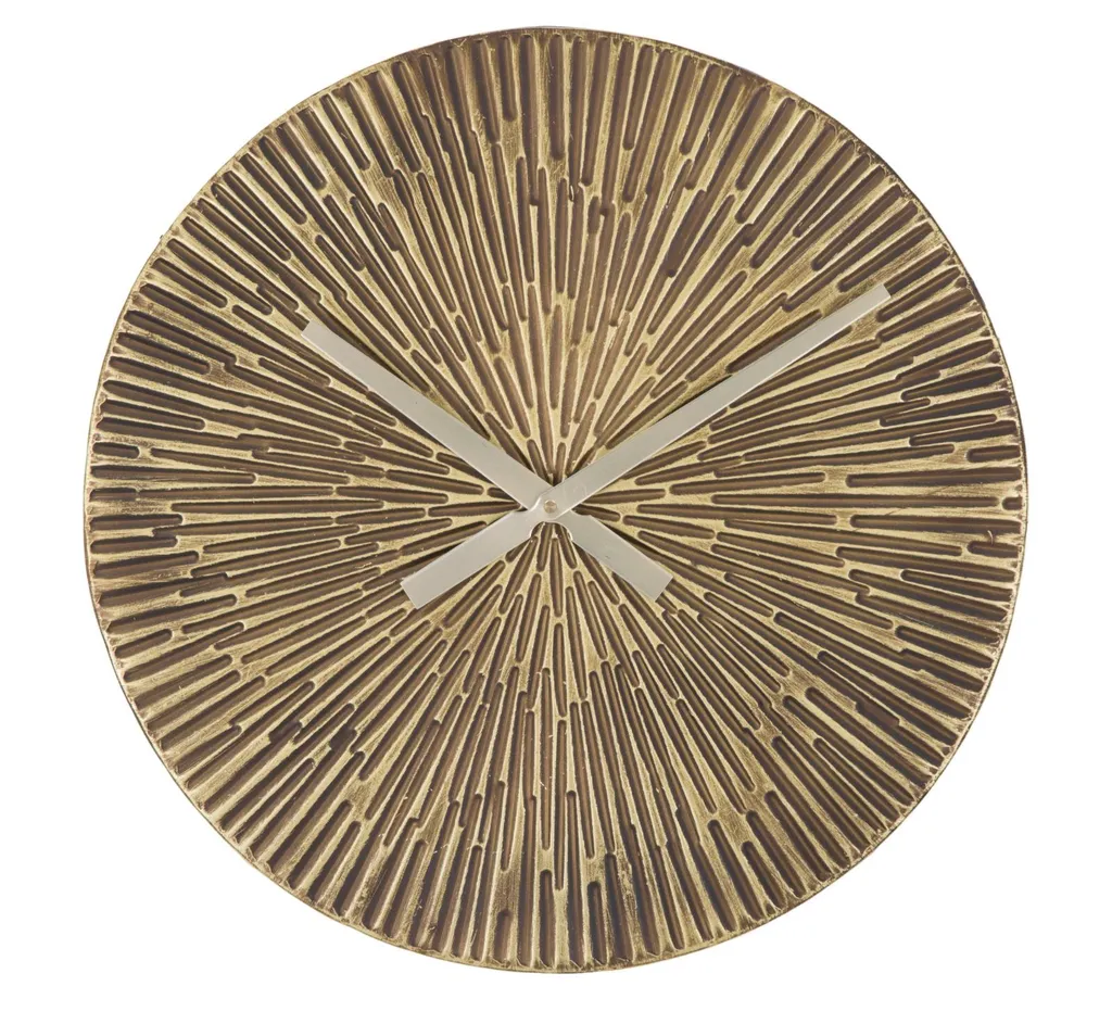 Horloge murale ronde Opis Ø50 cm - Grande pendule décorative effet bronze