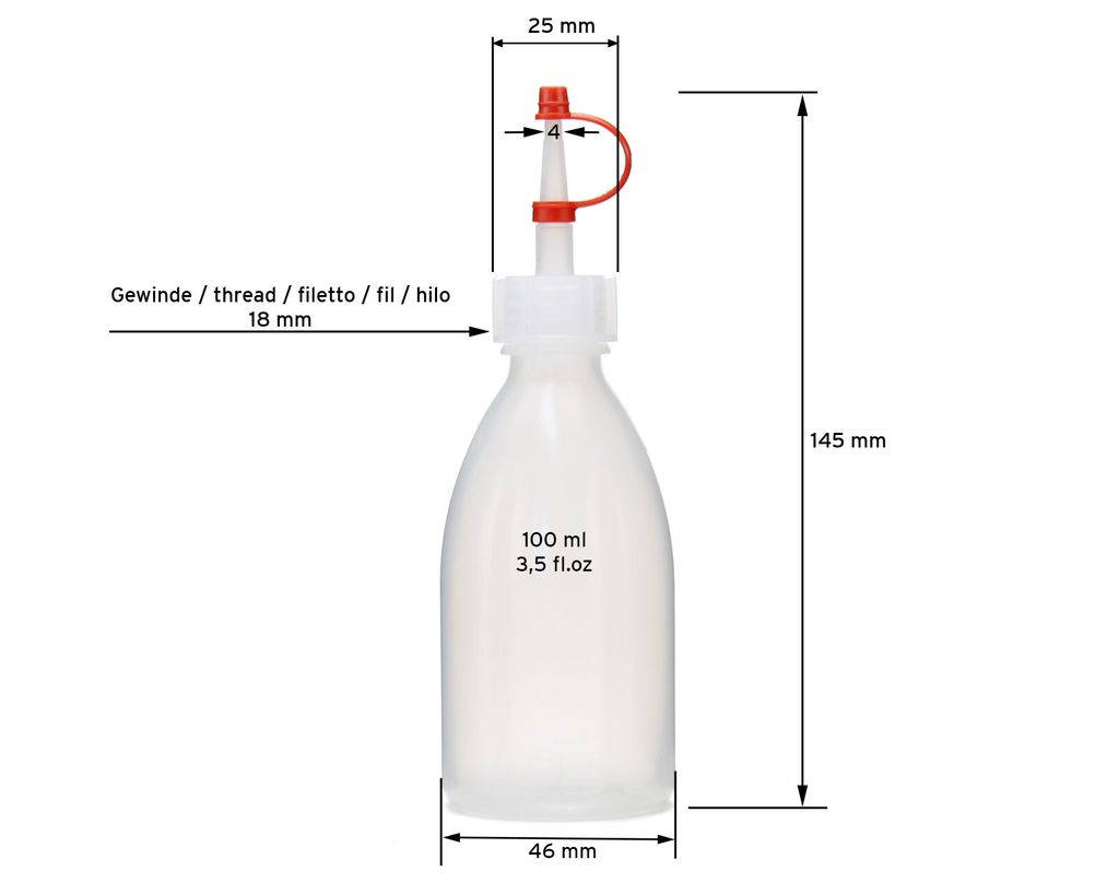 Octopus 5 x 100 ml Quetschflaschen, Spritzflaschen aus LDPE Produktbild 2