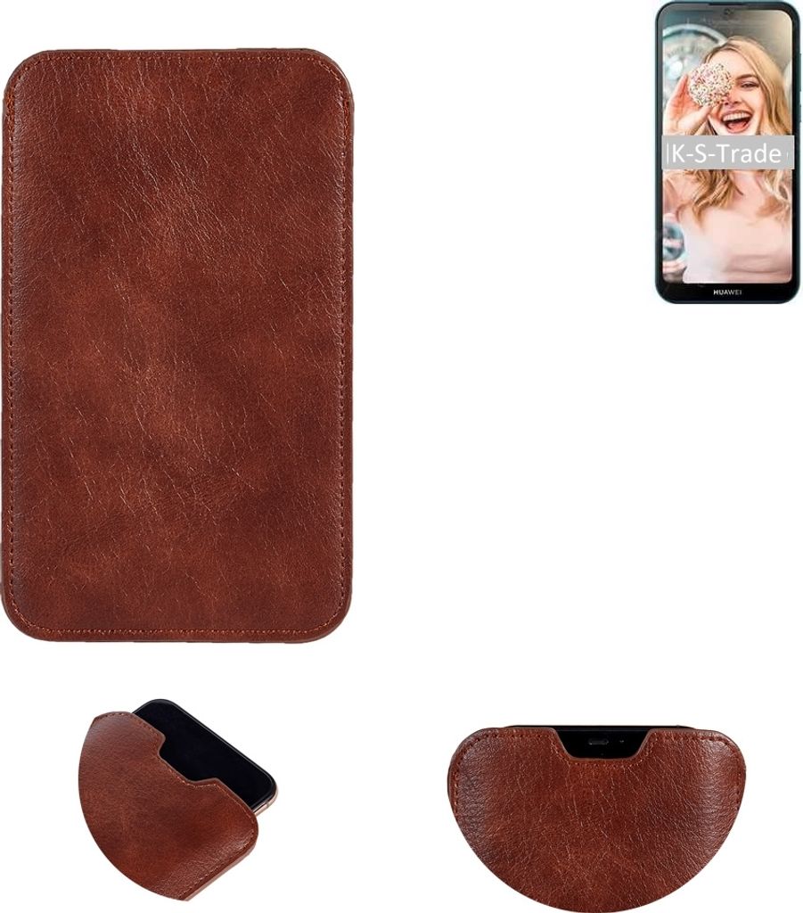 K-S-Trade Schutzhülle Handyhülle kompatibel mit Xiaomi Redmi Note 7 Handytasche Kunstleder Sleeve in braun