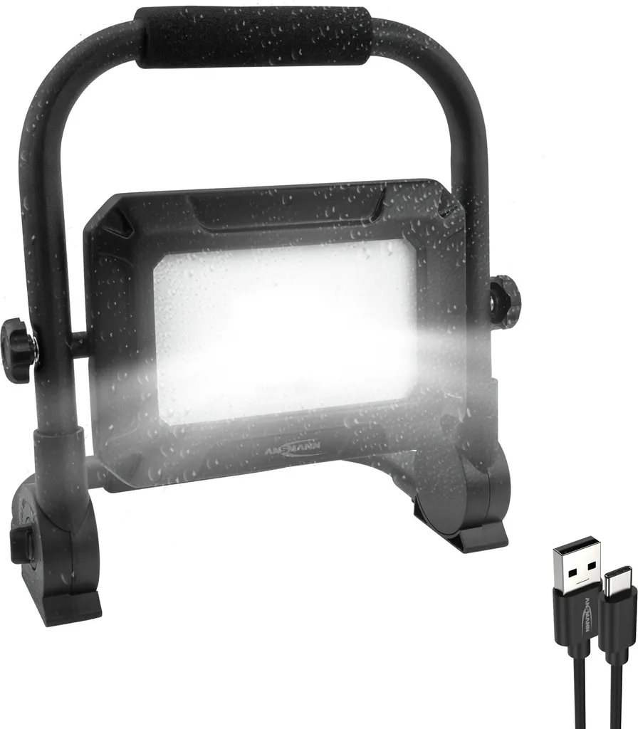 Projecteur LED 20W pour chantier et atelier ANSMANN FL20W-R sur batterie