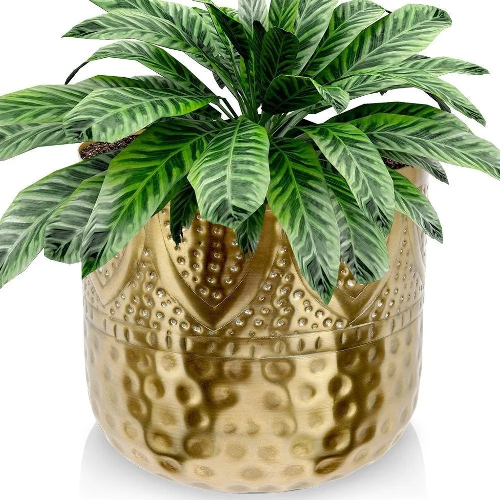 Pot de fleurs en laiton pour salon et bureau au style sophistiqué