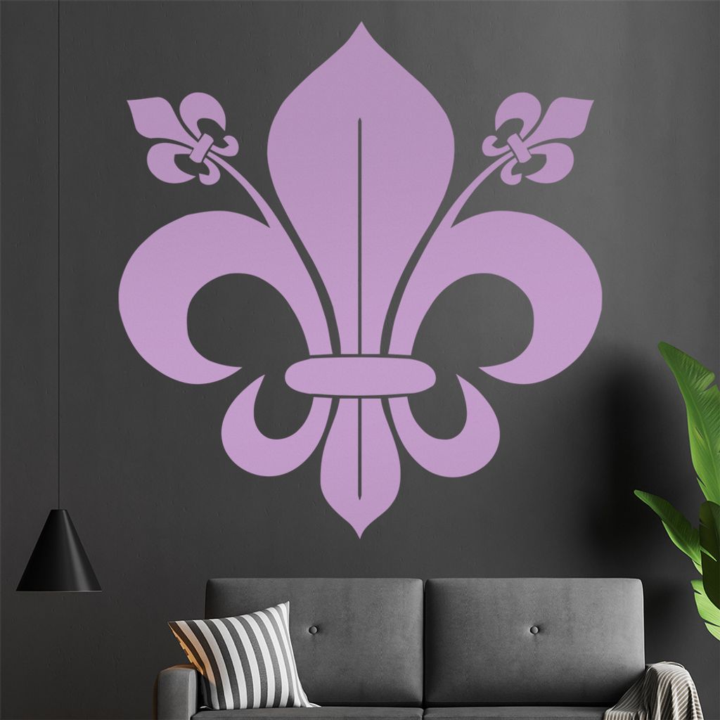 florentiner Lilie Wandtattoo in 6 Größen - Wandaufkleber Wall Sticker - Dekoration, Küche, Wohnzimmer, Schlafzimmer, Badezimmer