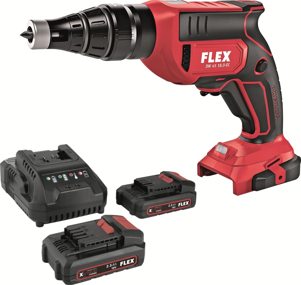 Flex Akku-Trockenbauschrauber DW 45 18.0-EC inkl. 2 Akkus Produktbild 