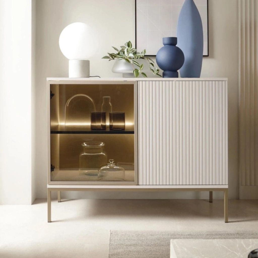 Kommode Lagos Kaschmir Beige mit LED-Beleuchtung – 104 cm, Produktbild 
