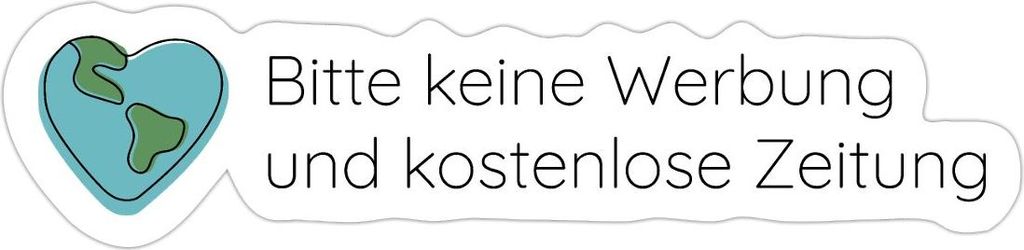 Spreadshirt Bitte Keine Werbung Und e Zeitung Sticker Aufkleber, 10 x 10 cm, Mattweiß