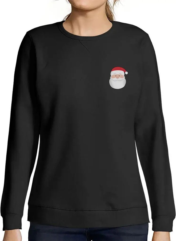 Damen Grafik Sweatshirt mit Aufdruck Kleiner Weihnachtsmann cooles Weihnachten – Little Santa Cool Christmas – Öko-Verantwortlich Vintage Jahr...