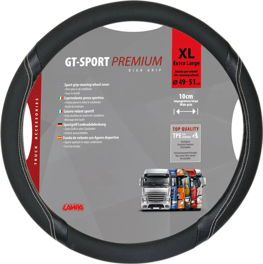 Coprivolante XL Lampa GT-Sport Skeentex Nero/Argento 49-51 cm