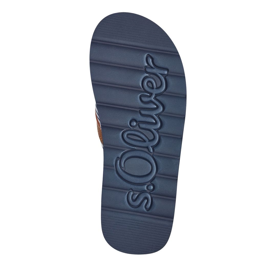 s.Oliver Damen Zehentrenner Pantolette weicher Stoffriemen Herz 5-27112-42, Größe:38 EU, Farbe:Mehrfarbig