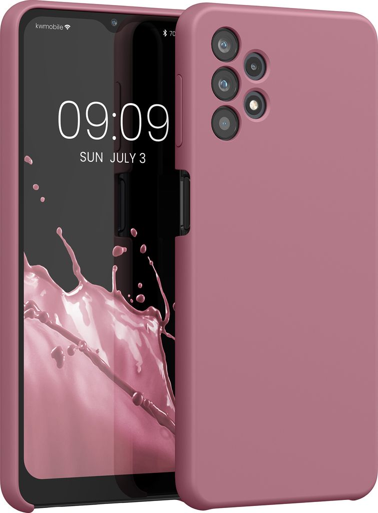 kwmobile Hülle kompatibel mit Samsung Galaxy A32 5G Hülle - Silikon Handy Case - Handyhülle weiche Oberfläche - kabelloses Laden - Dark Rose