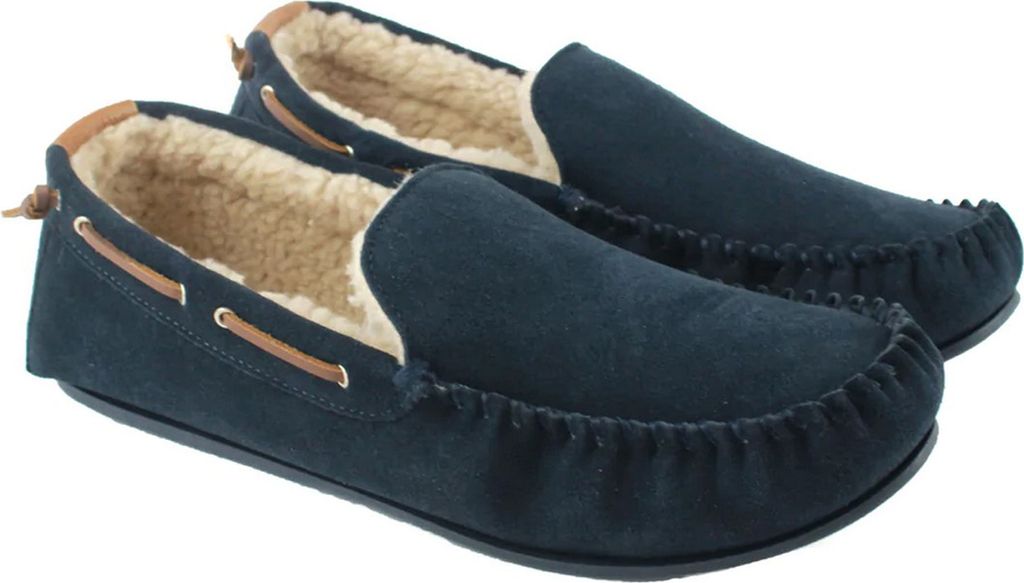 Eastern Counties Leather - Herren Mokassins "Owen", Berber, Wildleder EL400 (42 EU) (Marineblau)