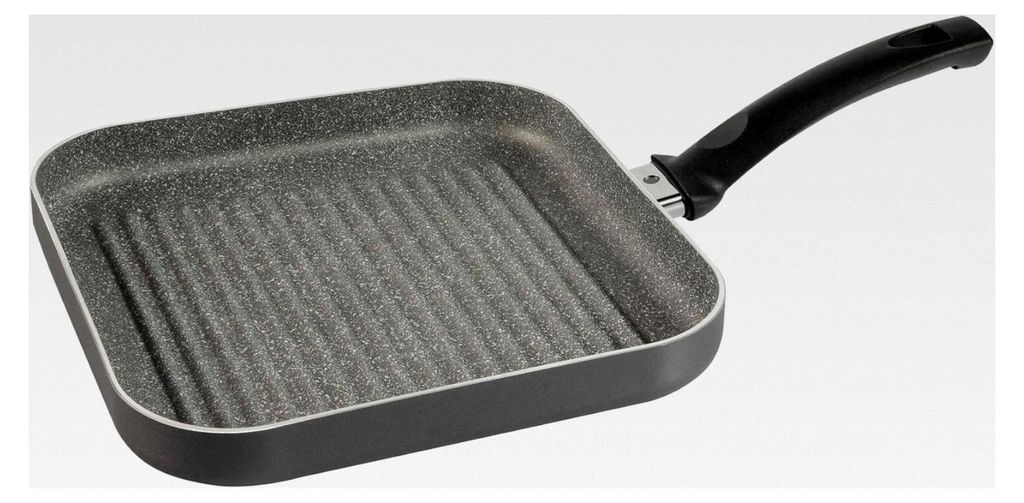 Grillpfanne, antihaftbeschichtet, 27 cm, quadratisch, grau