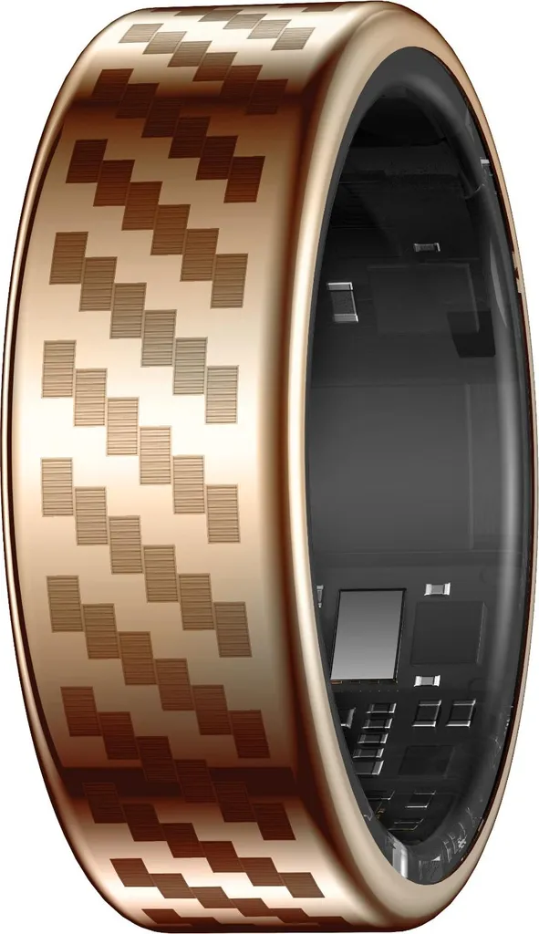 INF Anello Intelligente Oro 12: Smart Ring Acciaio Inox IP68 5ATM