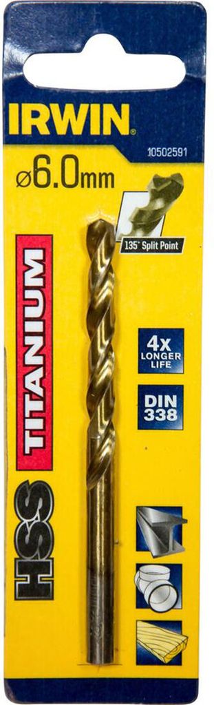 Irwin Metallbohrer HSS-Tin 6,0x93x57mm
