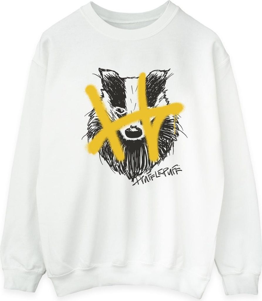 Harry Potter - "Hufflepuff" Sweatshirt für Herren BI29037 (L) (Weiß)