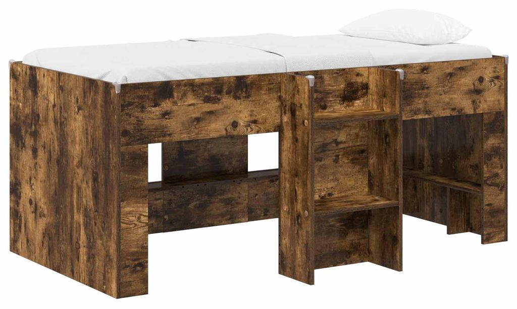 vidaXL Hochbett für Kinder 2 pcs Geräucherte Eiche Holzwerkstoff