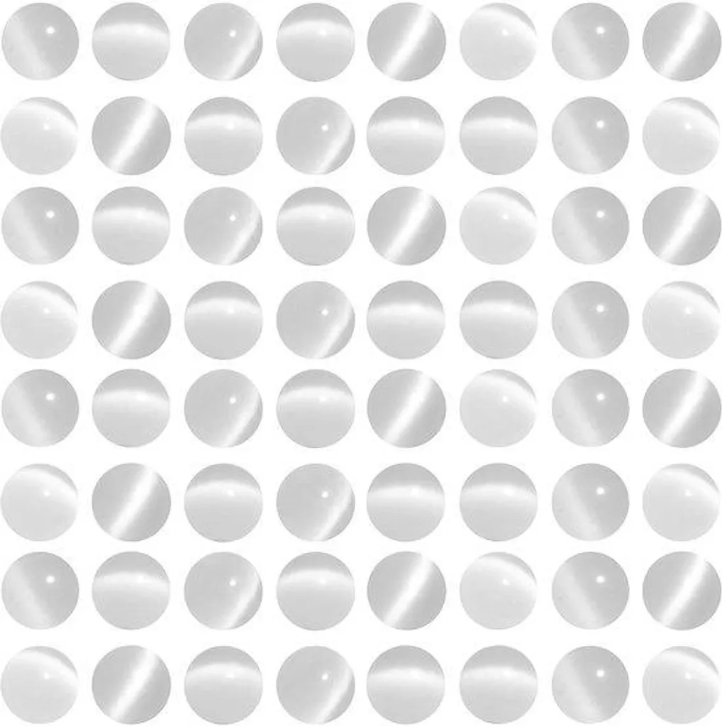 Perles œil-de-chat blanches 6mm pour création de bijoux - Lot de 60
