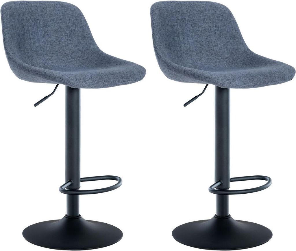2er Set Barhocker Loft Stoff blau