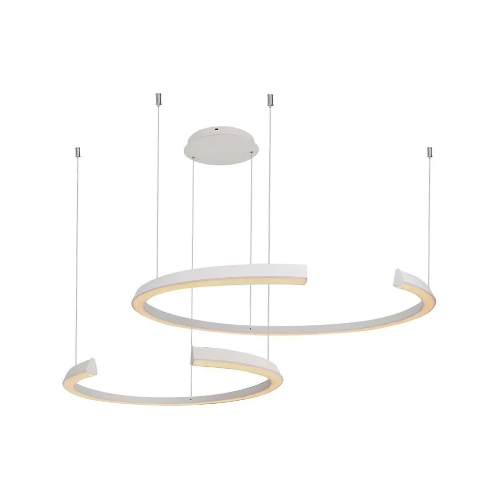 Suspension LED en métal blanc TRIAC dimmable H118 cm design épuré
