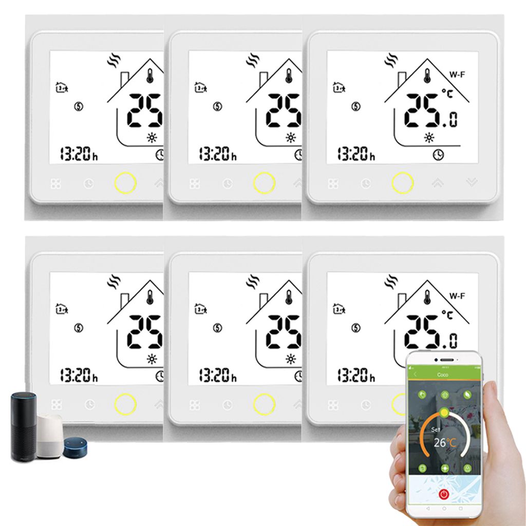 6X WiFi Intelligent Raumthermostat Thermostat