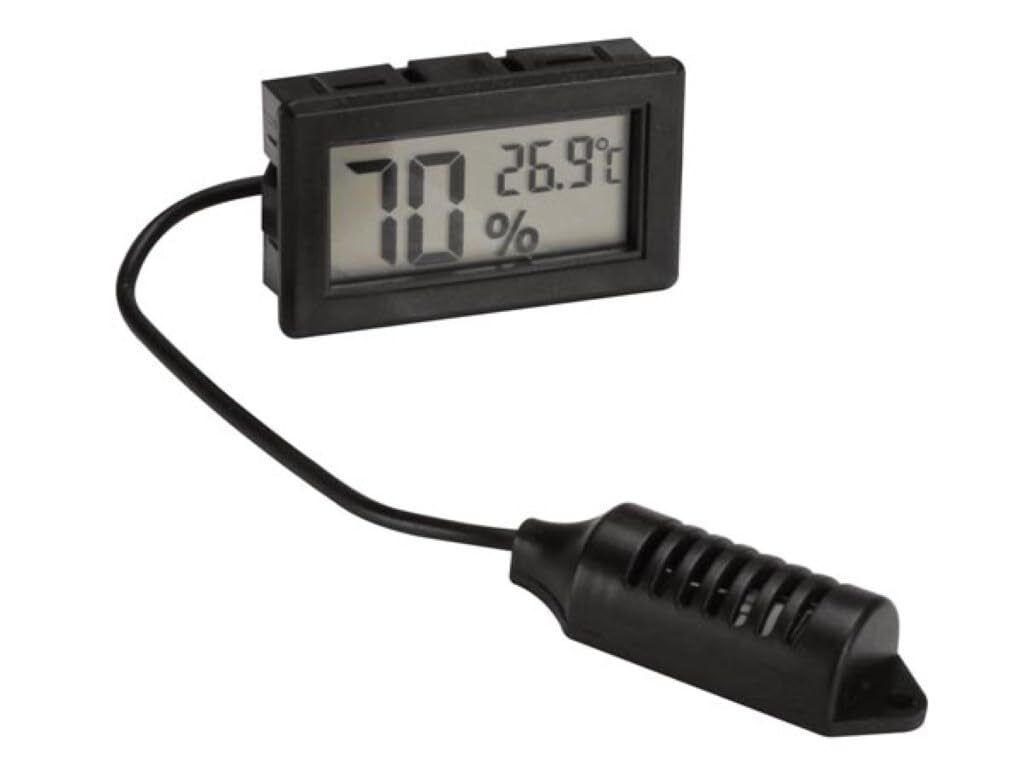 Velleman Digitales Einbau Thermometer/Hygrometer, großes Display, ABS-Gehäuse, Messbereich -50 °C