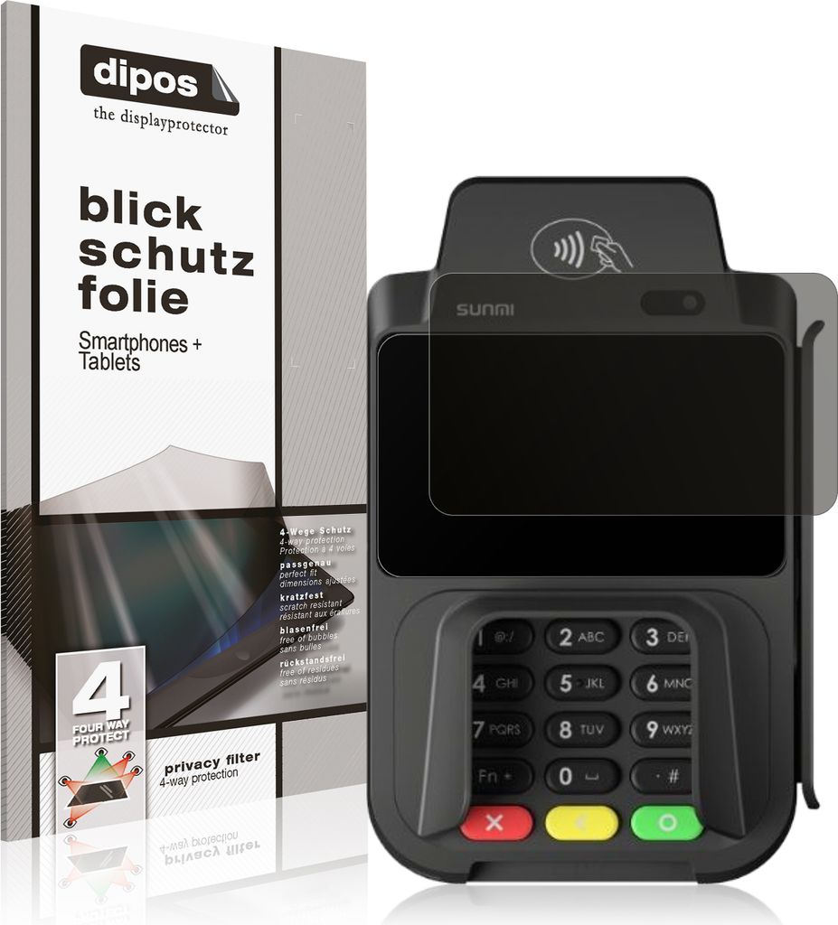 Blickschutzfolie für sunmi P2 Smartpad matt Schutzfolie Folie Display Schutz dipos