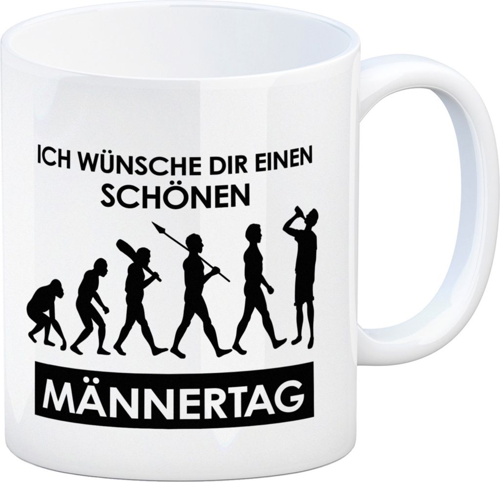 Ich wünsche dir einen schönen Männertag Kaffeebecher Evolution des Menschen