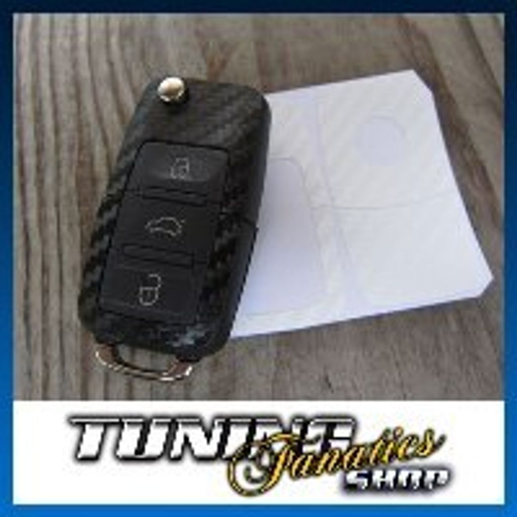 Schlüssel Carbon Design Dekor Folie Aufkleber WEISS 3er für VW Seat Skoda