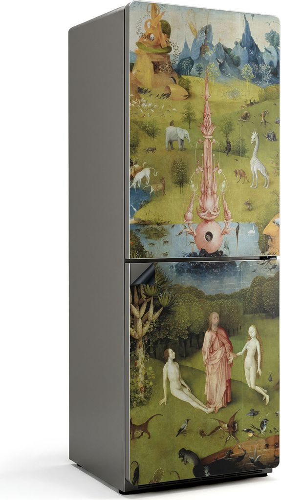 Boschs Garten der Lüste – Magnetische Kühlschrank Abdeckung – Dekorfolie magnetisch Küche – Kühlschrank Magnet Deko – selbstklebende Ma...