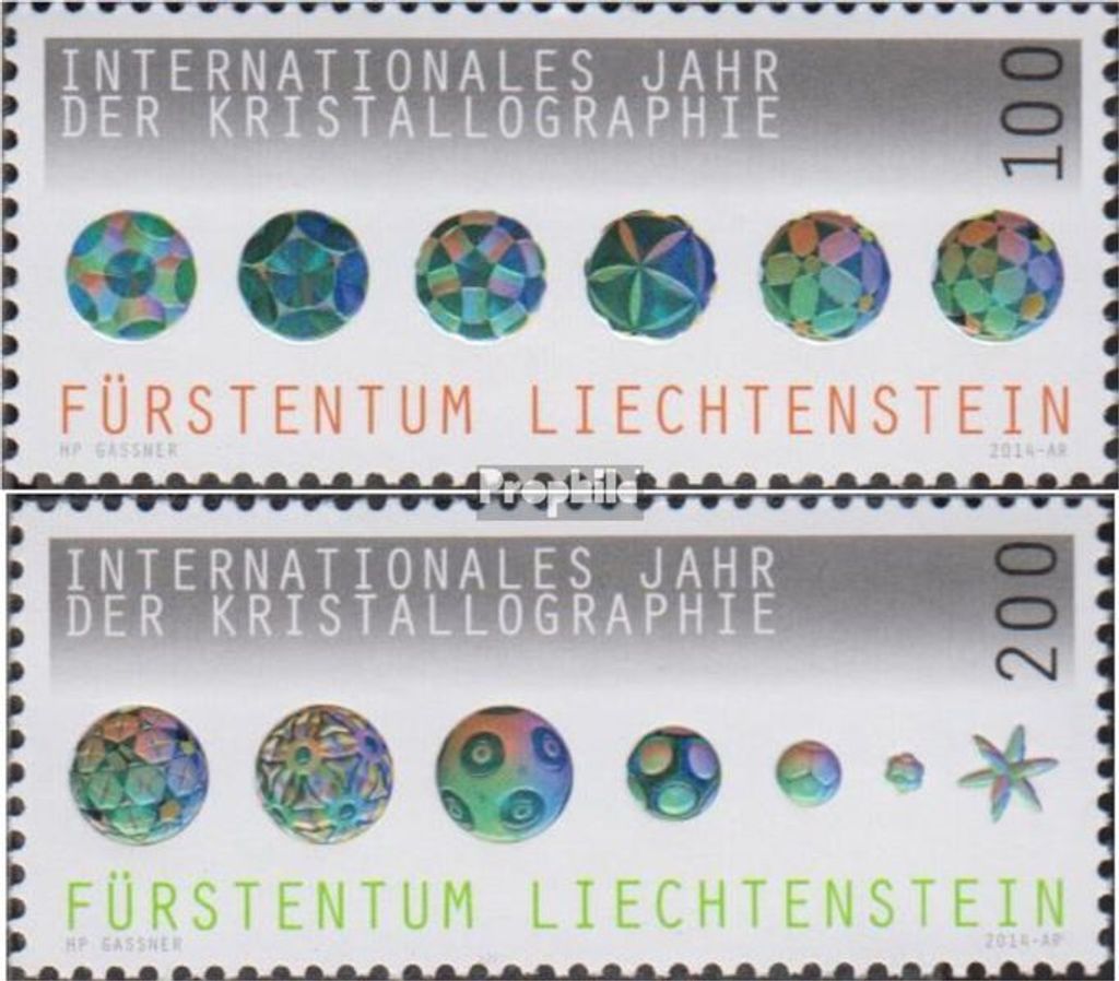 Briefmarken Liechtenstein 2014 Mi 1722-1723 (kompl.Ausg.) postfrisch Kristallographie