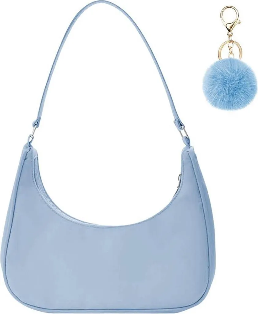 Sac à bandoulière Femme Nylon Résistant Anti-Pluie Style Y2k Pom-Pom