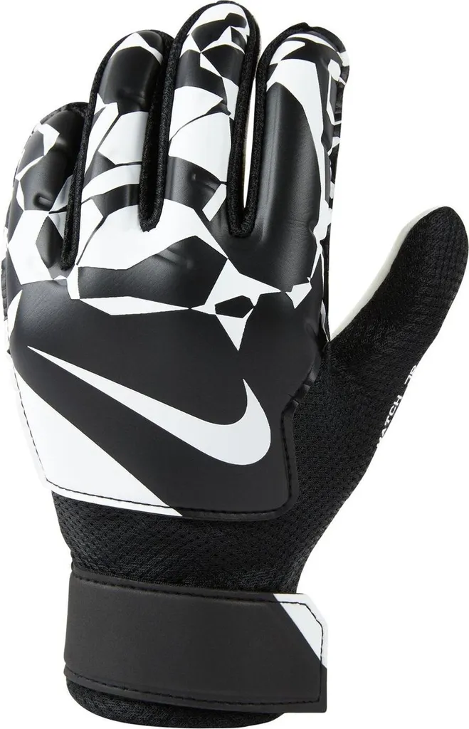 Gants de Gardien de Foot Nike Match Junior Noir et Blanc en Taille 8