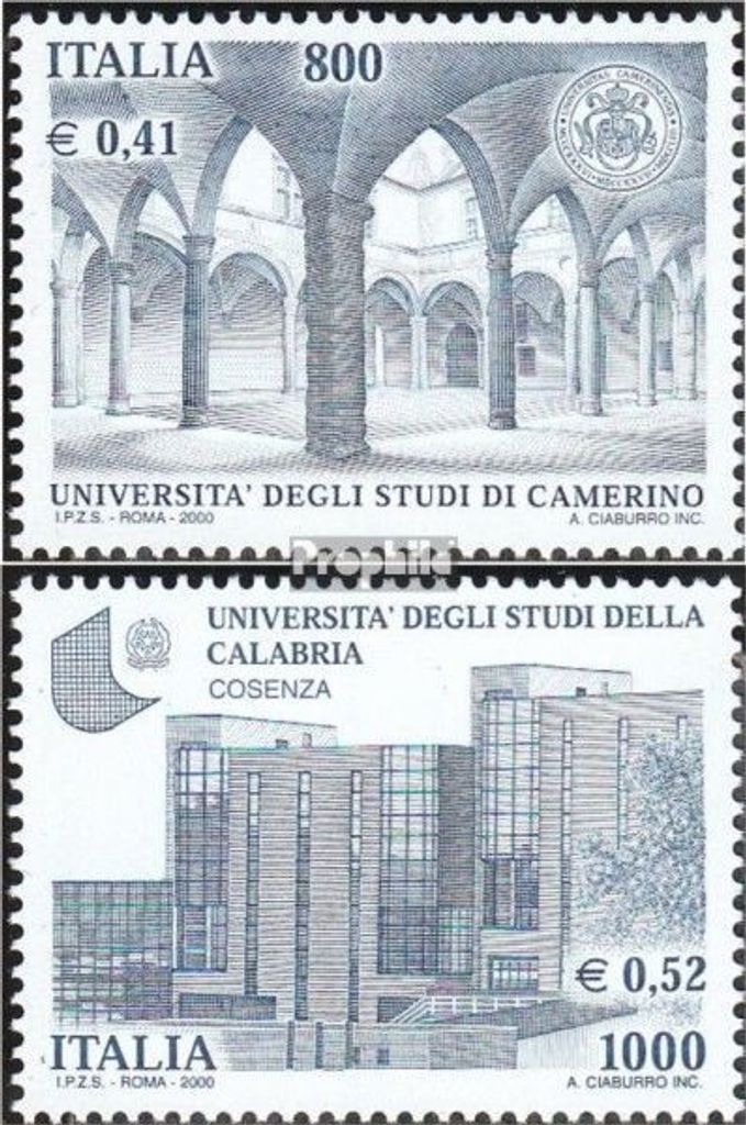 Briefmarken Italien 2000 Mi 2735-2736 (kompl.Ausg.) postfrisch Schulen und Universitäten