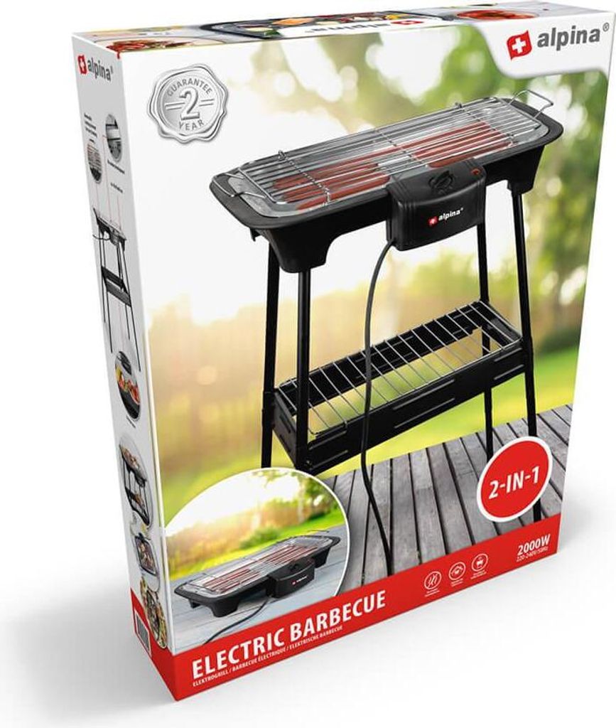 Elektrický stolný / voľne stojaci gril ALPINA, 2000 W Obrázok produktu 