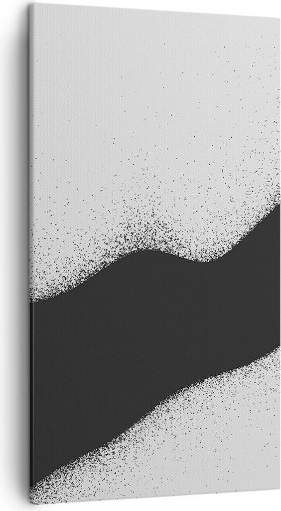 Bild auf Leinwand - Leinwandbild - Einteilig - Schwarz Staub Weiß - 45x80cm - Wand Bild - Wanddeko - Wandbilder - Leinwanddruck - Bilder - Wanddek...