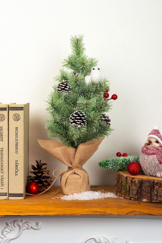 Baum MagicHome Weihnachten, verziert, natur, 36 cm