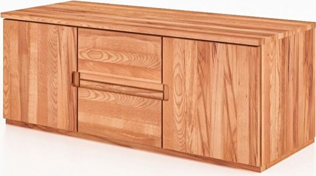 Kommode Bento aus Kernbuche massiv 111x45x44 cm mit 2 Türen und 2 Schubladen