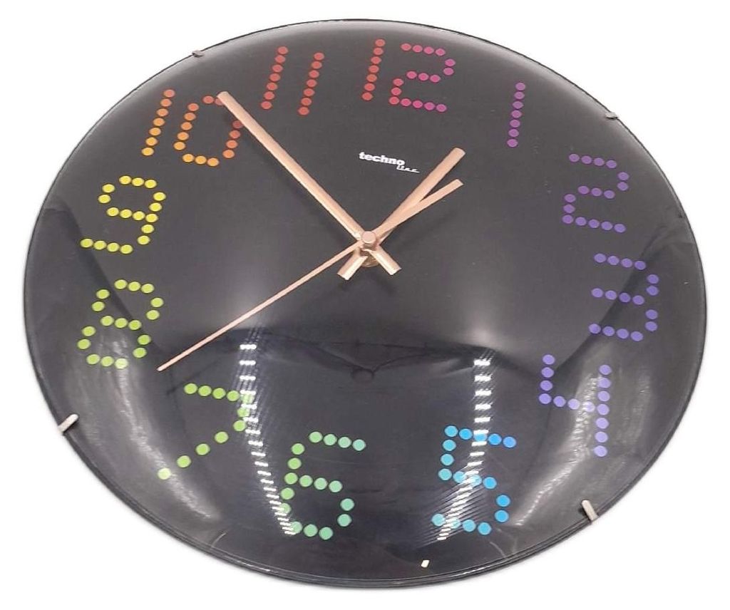 Schwarz Wanduhr rund Wohnraum Uhr modern elegant groß Durchmesser 30 cm für Wand