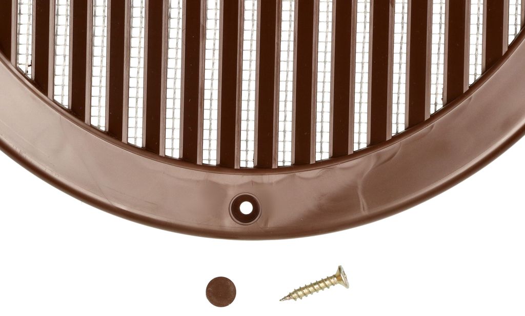 KOTARBAU Lüftungsgitter Rund 150 Mm – Braun, Mit Insektenschutzgitter, Einfache Montage