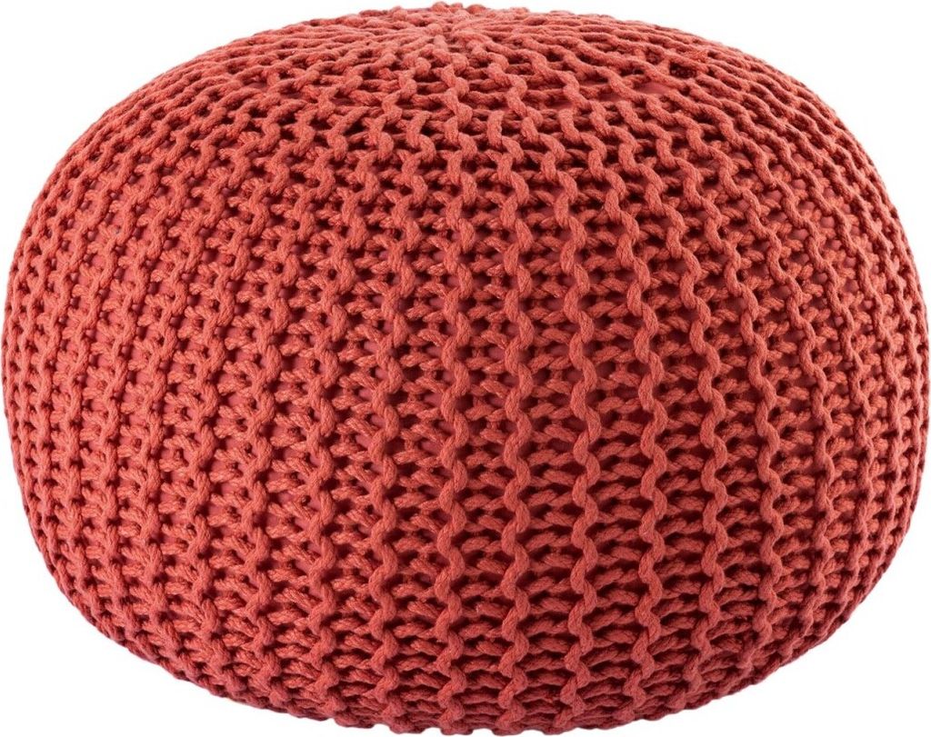 Soma Sitzpouf ø55cm Pouf Strickhocker Strickpouf PREMIUM Innen Terrasse Pool Garten nachhaltig terracotta - ginger