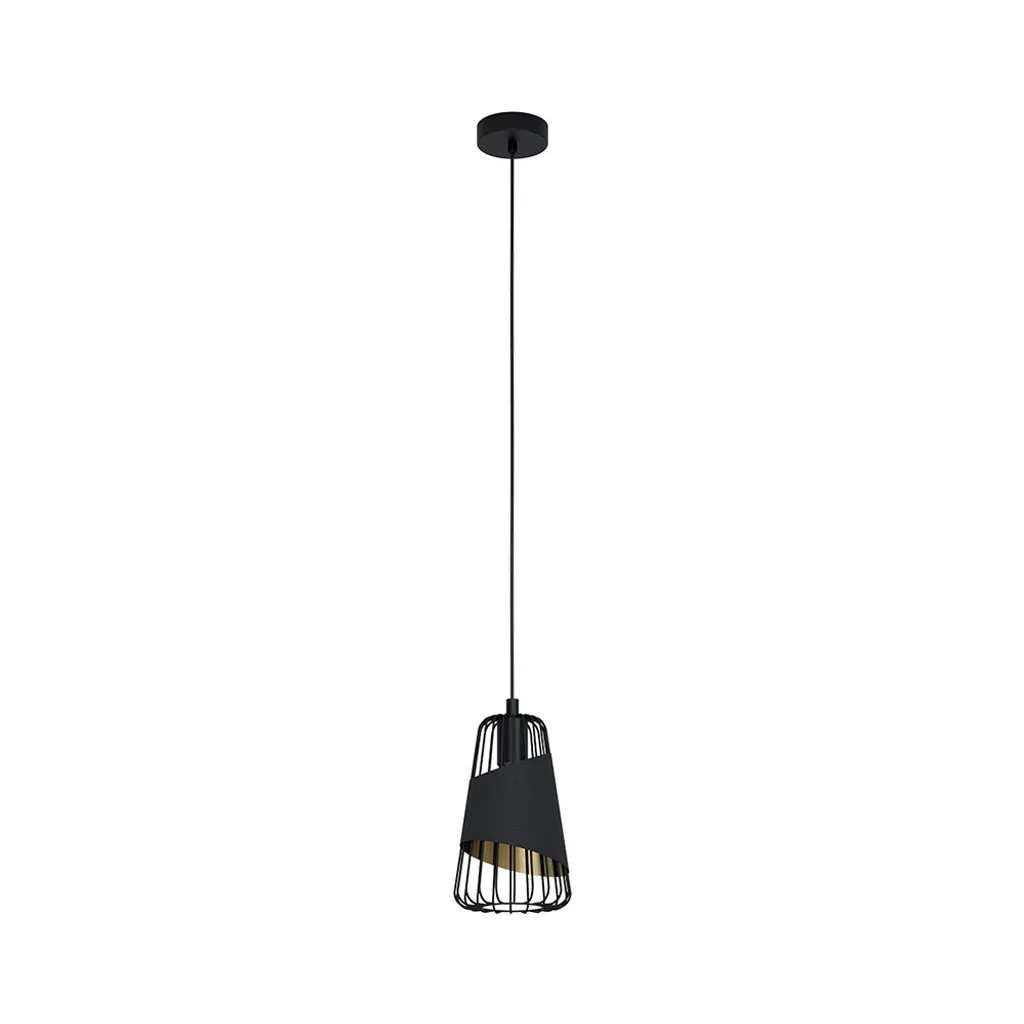 Illuminazione Vintage Eglo 49447 AUSTELL Nero Oro - Stile Unico