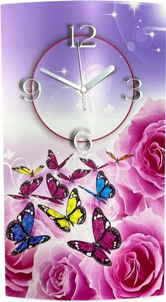 Horloge murale silencieuse sans tic-tac design moderne fleurs 3D-0091