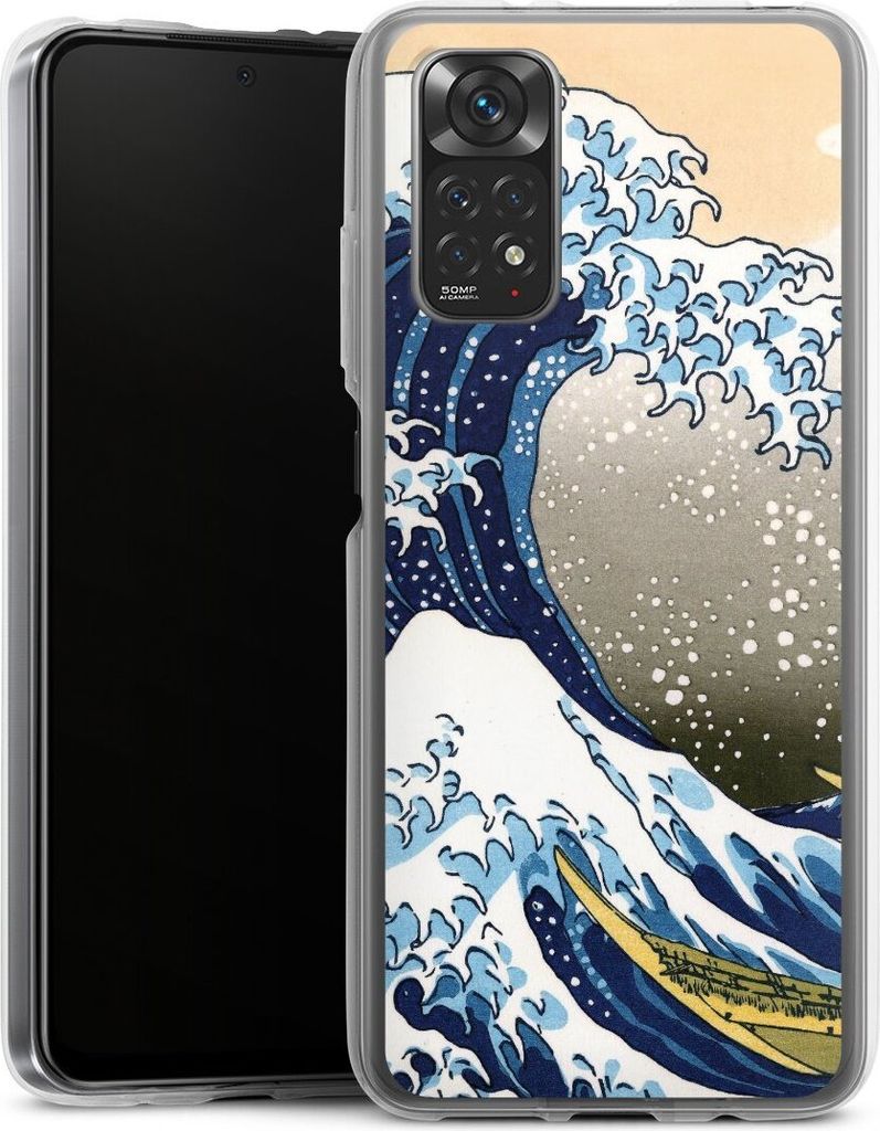 DeinDesign Handyhülle für Xiaomi Redmi Note 11 4G Silikon Hülle Case Smartphone Schutzhülle Katsushika Hokusai Kunst Die große Welle vor Kanagawa