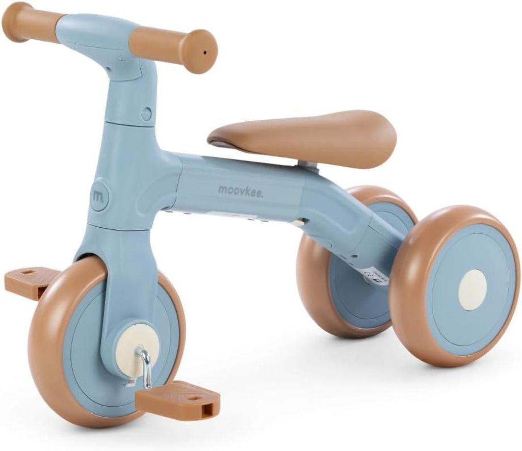 Moovkee 3-in-1 Laufrad Kinder ab 1 Jahr – Dreirad mit Pedalen, höhenverstellbar, ultraleicht, Balance Bike Todi Blau