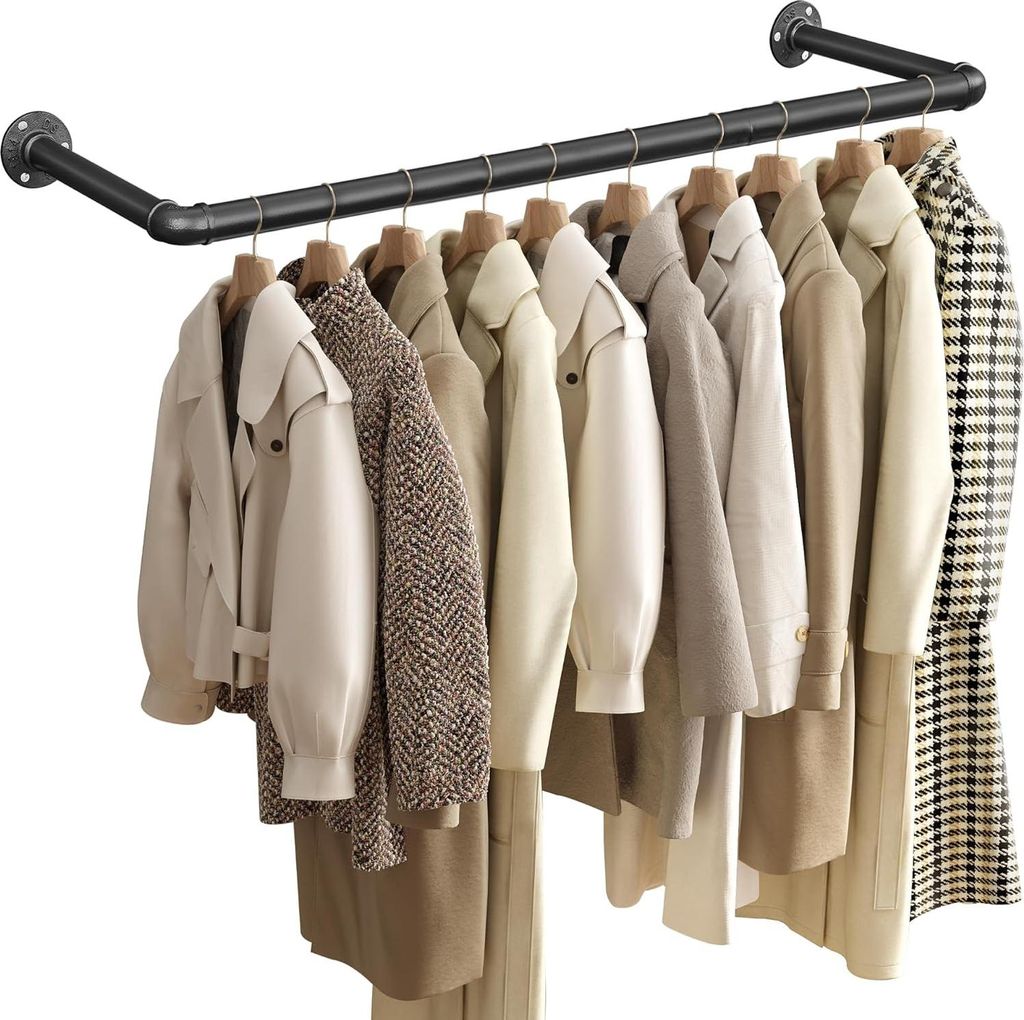 Kleiderstange - Industrielles Design - Schwarz - 1 Stück